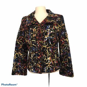 Ingenuity Colorful Yarn Swirled Womens Pea Coat, 4‎